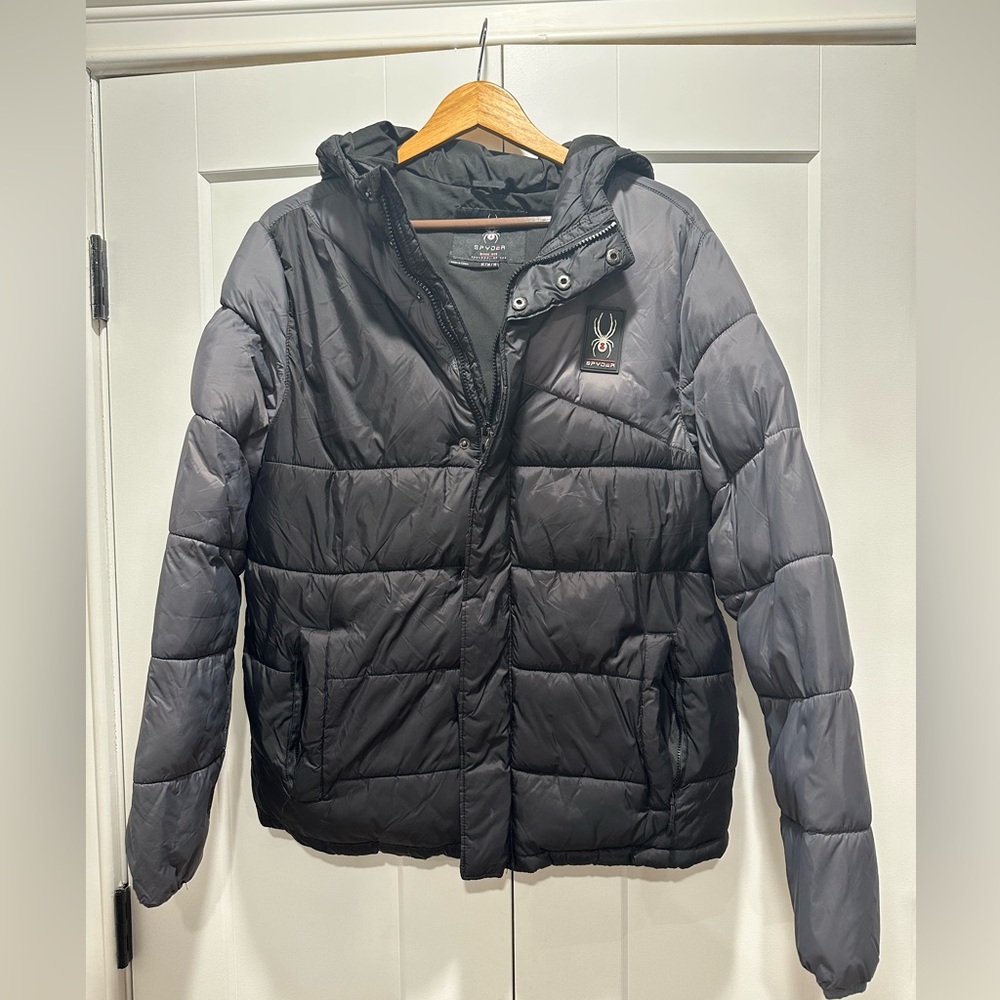 Spyder Black Puff Jacket with Hood
